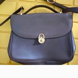 Mark Cross Envelope Style Black Real Leather Cross Body Bag